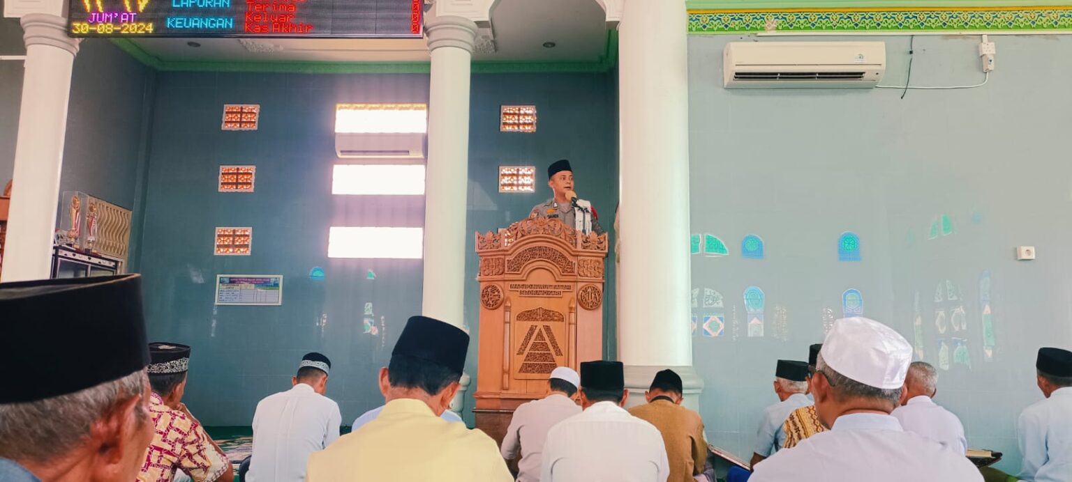 Team Da'i Polri Polres Kuansing Laksanakan Khutbah Jumat Dalam Rangka Cooling System Pilkada 2024